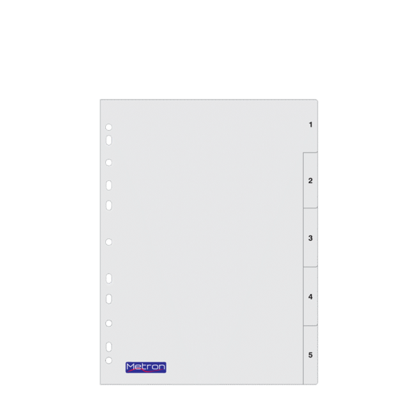 METRON ΔΙΑΧΩΡΙΣΤΙΚΑ ΑΡΙΘΜΟΙ 1-5 ΠΛΑΣΤΚΑ Α4