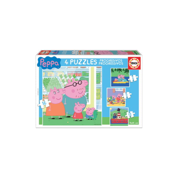EDUCA ΠΑΖΛ 6/9/12/16 ΚΟΜΜΑΤΙΑ ΣΕΤ 4 ΣΕ 1 PEPPA