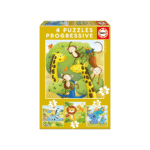 EDUCA ΠΑΖΛ 12/16/20/25 ΚΟΜΜΑΤΙΑ ΣΕΤ 4 ΣΕ 1 WILD ANIMALS