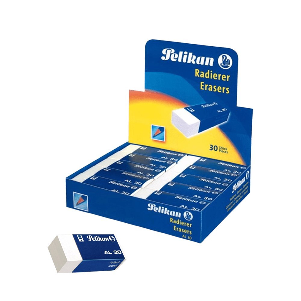 214.619635 PELIKAN ΓΟΜΑ ΓΙΑ ΜΟΛΥΒΙ & ΞΥΛΟΜΠΟΓΙΑ ΛΕΥΚΗ ΜΙΚΡΗ 30 ΤΕΜΑΧΙΑ - Image 1