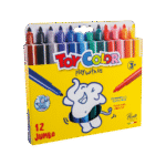 TOY COLOR ΜΑΡΚΑΔΟΡΟΣ JUMBO SUPERWASHABLE ΧΑΡΤΙΝΟ BLISTER 12 ΧΡΩΜΑΤΑ Φ5mm KIDS ΑΣΣΟΡΤΙ 6 TΕΜΑΧΙΑ