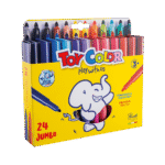 TOY COLOR ΜΑΡΚΑΔΟΡΟΣ JUMBO SUPERWASHABLE ΧΑΡΤΙΝΟ BLISTER 24 ΧΡΩΜΑΤΑ Φ5mm KIDS ΑΣΣΟΡΤΙ 3 TΕΜΑΧΙΑ