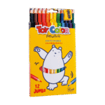 TOY COLOR ΚΡΑΙΓΙΟΝ JUMBO & ΞΥΣΤΡΑ ΧΑΡΤΙΝΟ BLISTER 12 ΧΡΩΜΑΤΑ Φ5mm KIDS ΑΣΣΟΡΤΙ 6 ΤΕΜΑΧΙΑ
