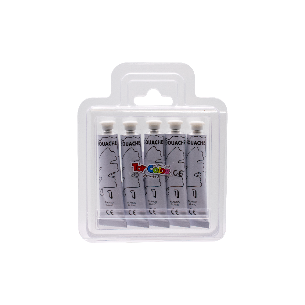 220.730.01 TOY COLOR ΤΕΜΠΕΡΑ SUPERWASHABLE 12ml PRIMARY ΛΕΥΚΗ 5 ΤEMAXIA - Image 1