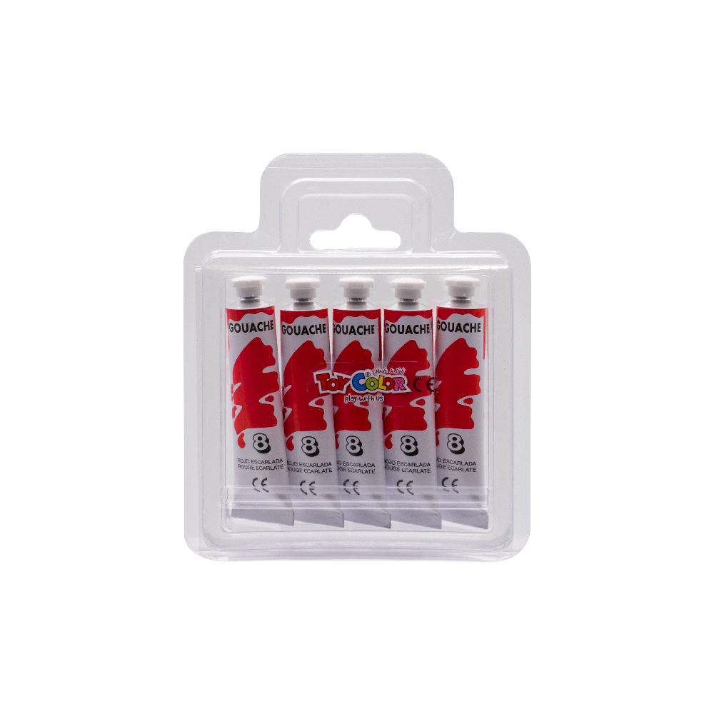 220.730.08 TOY COLOR ΤΕΜΠΕΡΑ SUPERWASHABLE 12ml PRIMARY SCARLET ΚΟΚΚΙΝΗ 5 ΤEMAXIA - Image 1