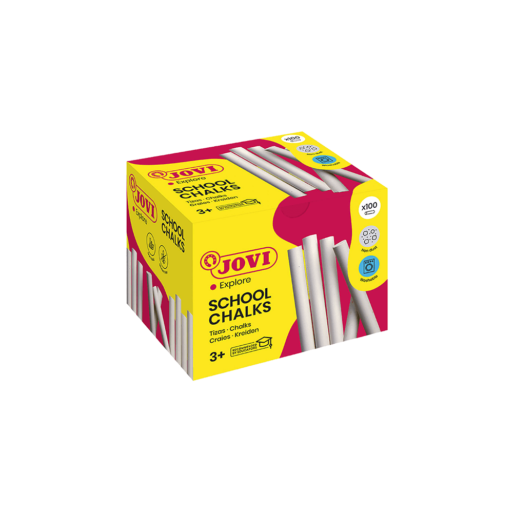 226.1100 JOVI ΚΙΜΩΛΙΑ WASHABLE 9x80mm SCHOOL 3+ ΛΕΥΚO 100 ΤEMAXIA - Image 1