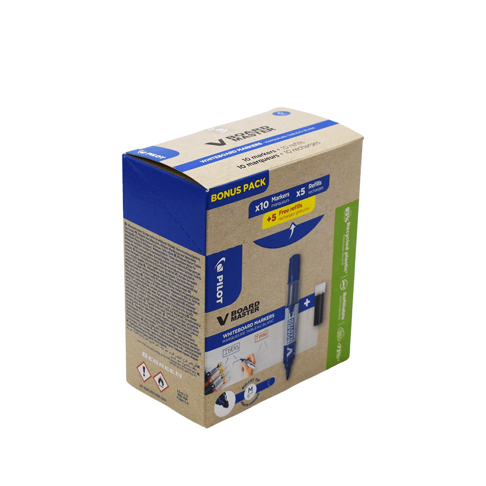 230.556282 PILOT ΜΑΡΚΑΔΟΡΟΣ ΠΙΝΑΚΟΣ BEGREEN V-BOARD MEDIUM PROMO 10Τ & ΑΝΤΑΛΛΑΚΤΙΚΟ 10Τ ΜΠΛΕ - Image 1