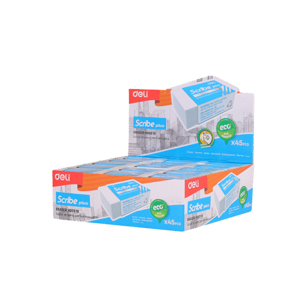 DELI ΓΟΜΑ 40x22x12mm SCRIBE PLUS ΛΕΥΚΗ 45 ΤΕΜΑΧΙΑ