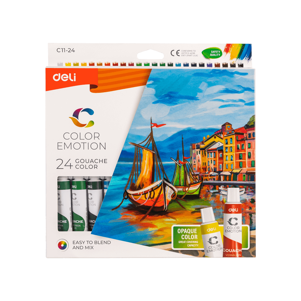 231.006110 DELI ΤΕΜΠΕΡΑ 24ΧΡΩΜΑΤΑx12ml COLOR EMOTION - Image 1