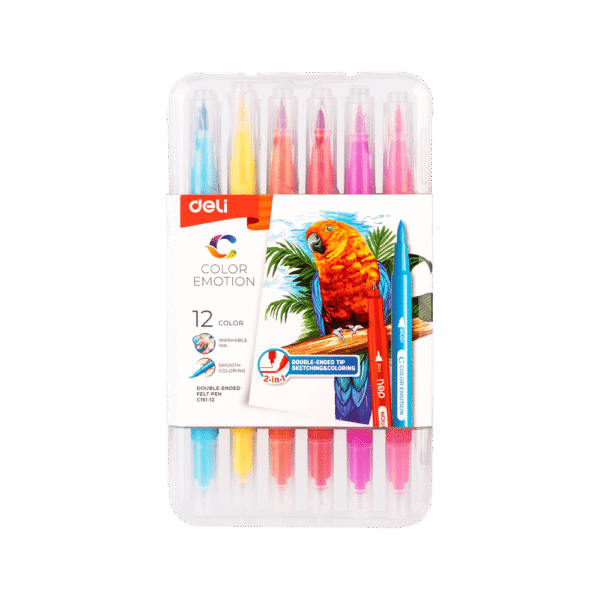 DELI ΜΑΡΚΑΔΟΡΟΣ WASHABLE ΜΥΤH & ΠΙΝΕΛΟ 12 ΧΡΩΜΑΤΑ COLOR EMOTION
