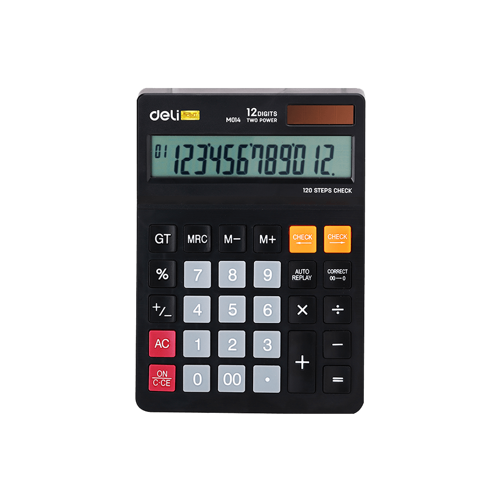 231.01420 DELI ΑΡΙΘΜΟΜΗΧΑΝΗ 12 ΨΗΦΙΩΝ 17.9x12.6x2.8cm SMART EM01420 ΜΑΥΡΗ - Image 1