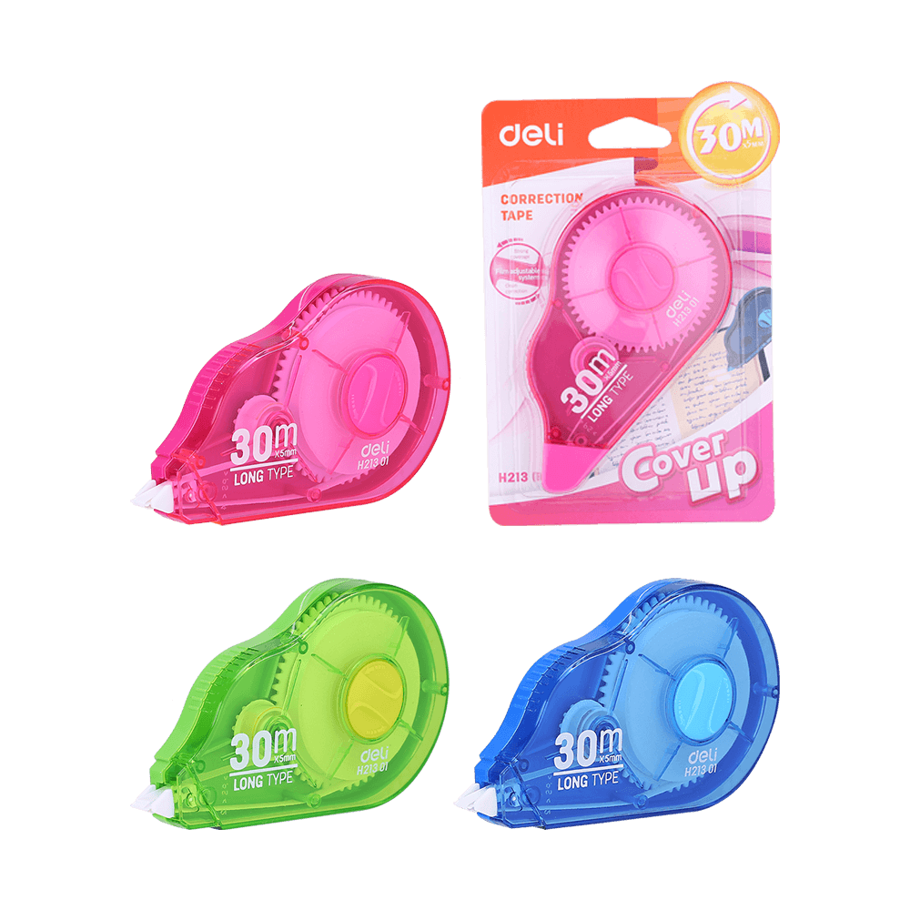 231.21301 DELI ΔΙΟΡΘΩΤΙΚΗ ΤΑΙΝΙΑ 5mmx30m ΑΣΣΟΡΤΙ COVER UP 12 ΤΕΜΑΧΙΑ - Image 1