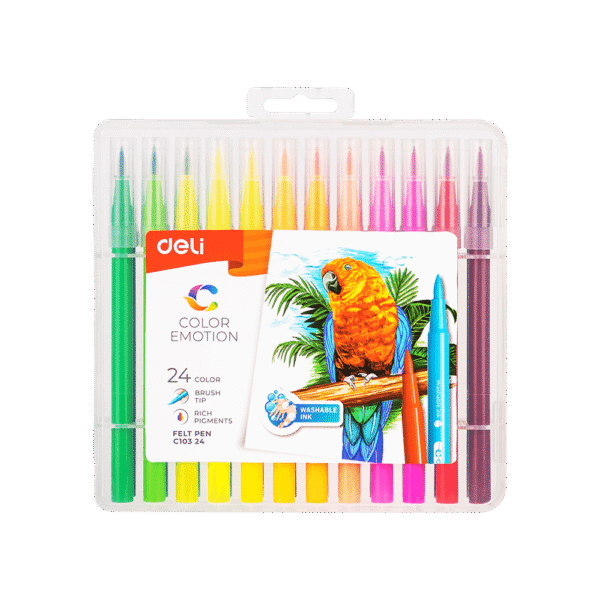 DELI ΜΑΡΚΑΔΟΡΟΣ WASHABLE ΠΙΝΕΛΟ 24 ΧΡΩΜΑΤΑ 1.0-8.0 mm COLOR EMOTION