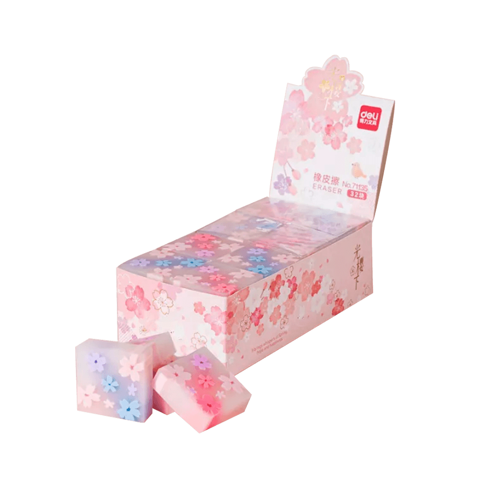 231.323729 DELI ΓΟΜΑ 35x35x11mm SAKURA ΑΣΣΟΡΤΙ ΒΙΤΡΙΝΑ 32 ΤΕΜΑΧΙΑ - Image 1