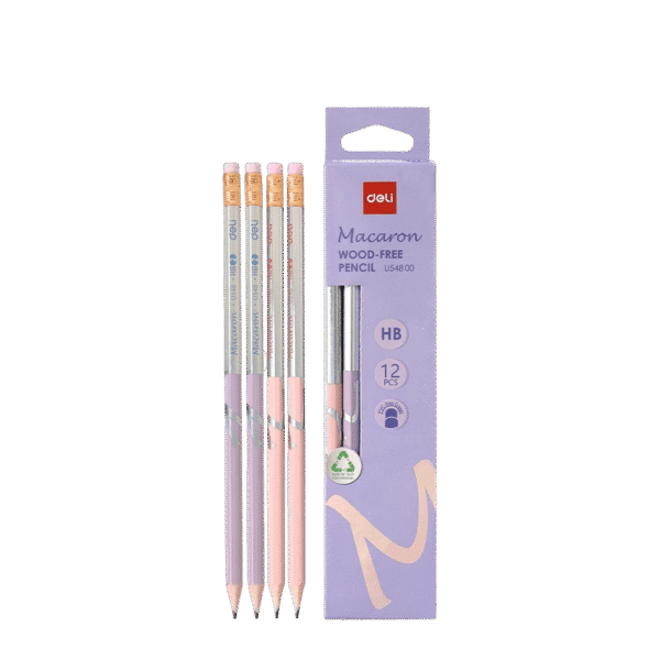 DELI ΜΟΛΥΒΙ ΜΕ ΓΟΜΑ HB WOOD-FREE   MACARON ΑΣΣΟΡΤΙ 12 ΤΕΜΑΧΙΑ