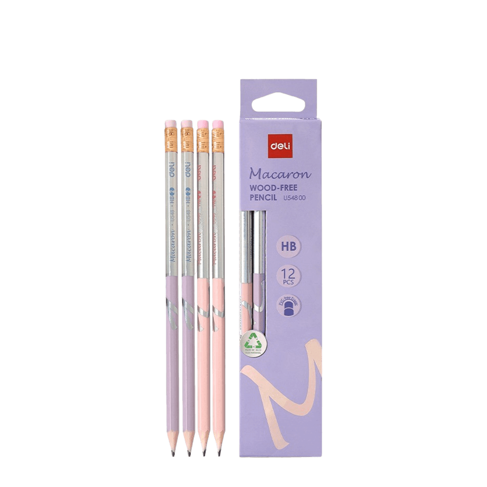 231.361165-0 DELI ΜΟΛΥΒΙ ΜΕ ΓΟΜΑ HB WOOD-FREE MACARON ΑΣΣΟΡΤΙ 12 ΤΕΜΑΧΙΑ - Image 1