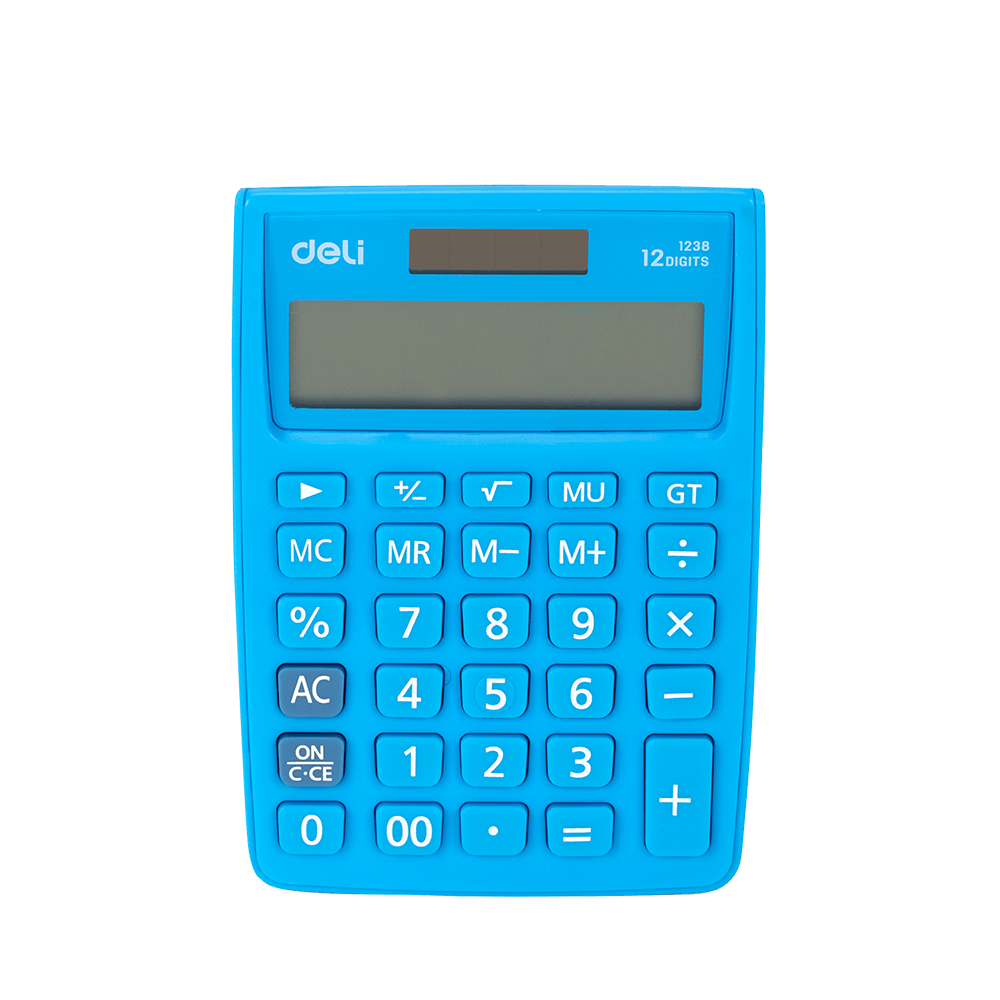 231.368324 DELI ΑΡΙΘΜΟΜΗΧΑΝΗΝΗ 12 ΨΗΦΙΩΝ 14.5x10.4x2.7cm TOUCH E1238 ΜΠΛΕ - Image 1