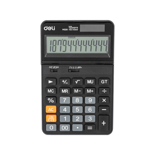 DELI ΑΡΙΘΜΟΜΗΧΑΝΗ 12 ΨΗΦΙΩΝ 17.8x11.3x2.8cm EM320 ΜΑΥΡΗ