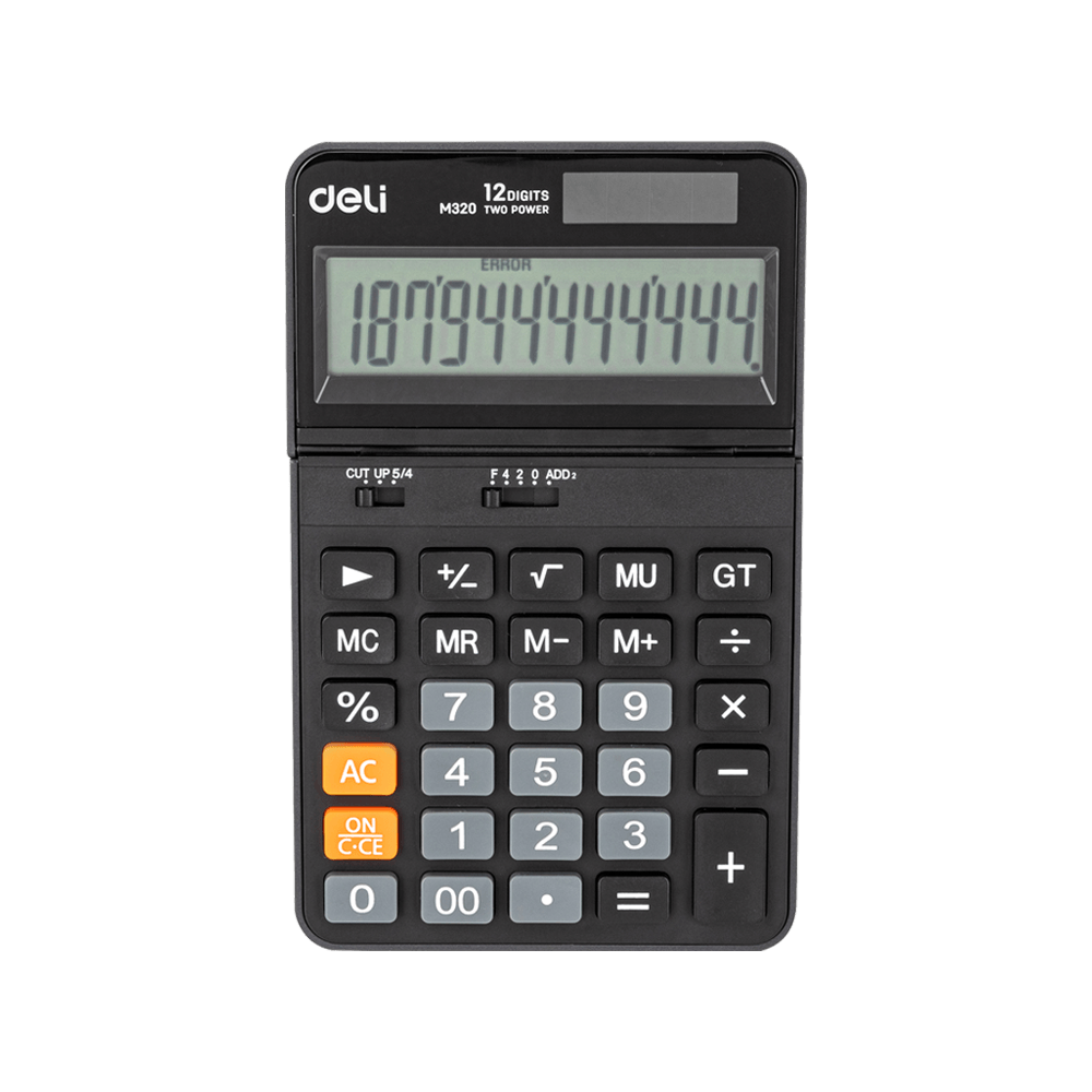 231.380111 DELI ΑΡΙΘΜΟΜΗΧΑΝΗ 12 ΨΗΦΙΩΝ 17.8x11.3x2.8cm EM320 ΜΑΥΡΗ - Image 1