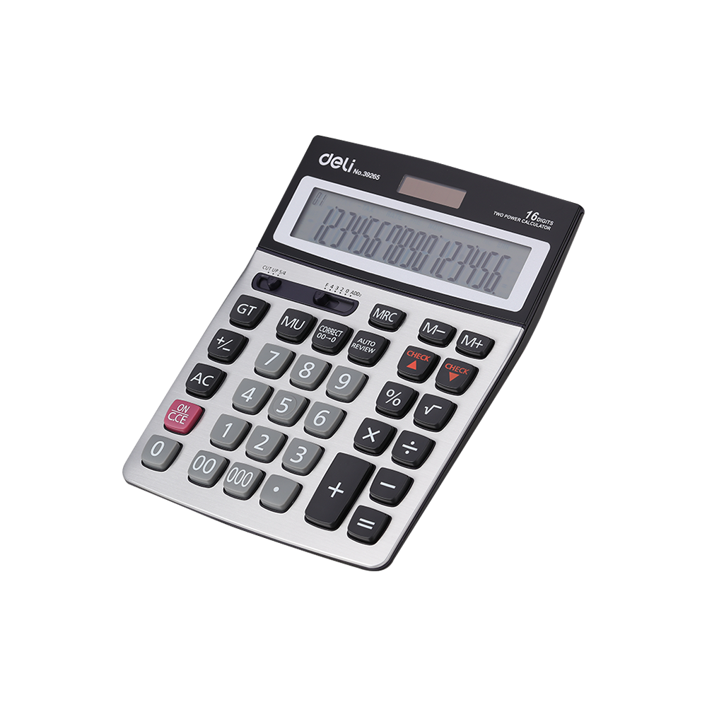 231.39265 DELI ΑΡΙΘΜΟΜΗΧΑΝΗ 16 ΨΗΦΙΩΝ 21x15.5x3.3cm CORE E39265 ΑΣΗΜΙ - Image 1