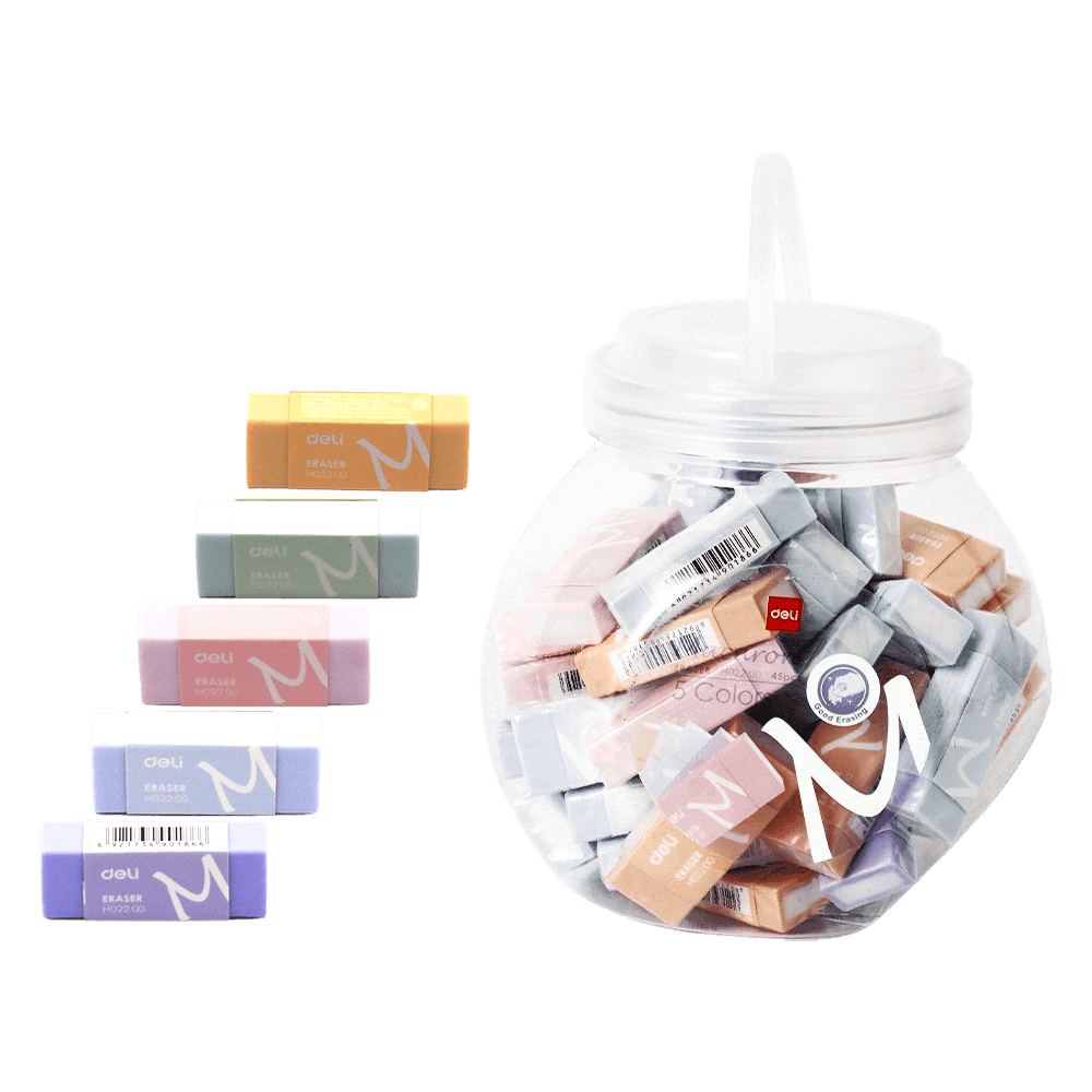 231.901866 DELI ΓΟΜΑ 50x20x11mm MACARON ΑΣΣΟΡΤΙ ΒΙΤΡΙΝΑ 45 ΤΕΜΑΧΙΑ - Image 1