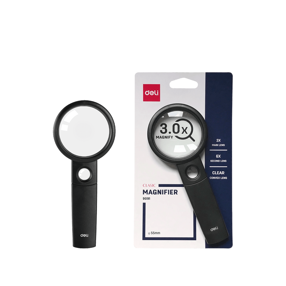 231.9091 DELI ΦΑΚΟΣ ΜΕΓΕΘΥΝΤΙΚΟΣ ΡΑΚΕΤΑ 3x ΠΛΑΣΤΙΚΟΣ BLISTER 55mm ΜΑΥΡΟΣ - Image 1