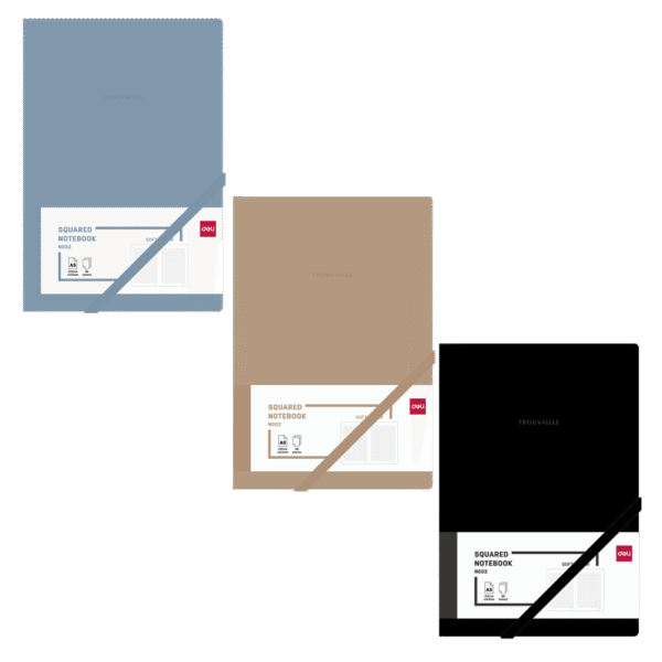 DELI ΣΗΜΕΙΩΜΑΤΑΡΙΟ ΚΑΡΩ ΔΕΡΜΑΤΙΝΗ ΛΑΣΤΙΧΟ 96 ΦΥΛΛΑ Α5 70gsm ΑΣΣΟΡΤΙ