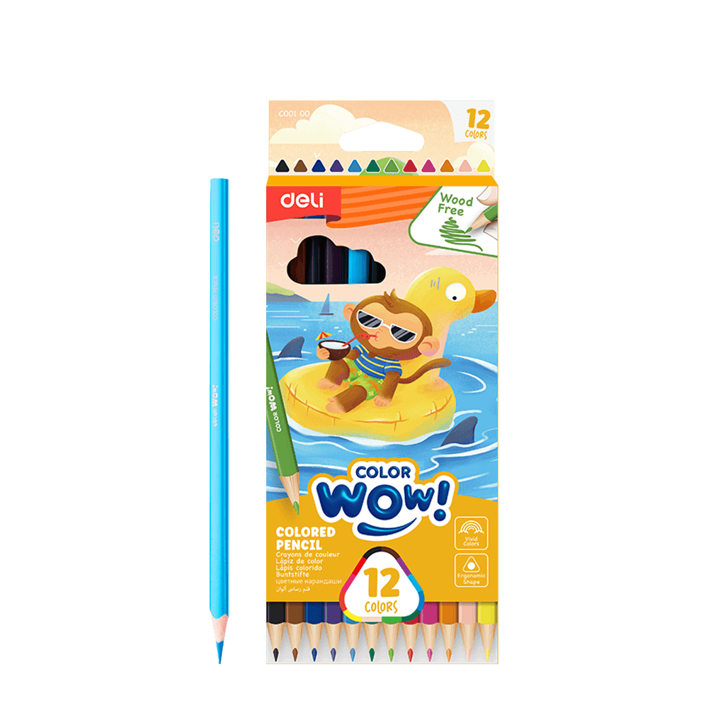 231.940919 DELI ΚΡΑΙΓΙΟΝ (ΞΥΛΟΜΠΟΓΙΕΣ) WOOD-FREE ΤΡΙΓΩΝΙΚΟ 12 ΧΡΩΜΑΤΑ COLORUN 24Τ. - Image 1