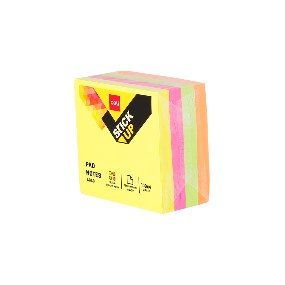 231.969743 DELI ΚΥΒΟΣ ΑΥΤΟΚΟΛΛΗΤΟΣ 76x76mm 4x100 ΦΥΛΛΑ STICK UP ΝΕΟΝ ΑΣΣΟΡΤΙ 6T. - Image 1