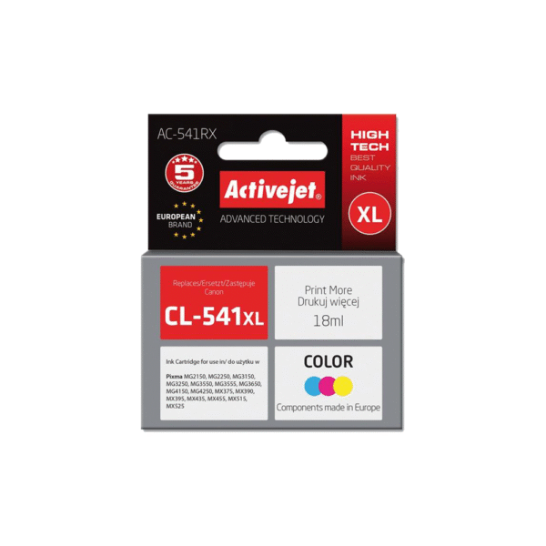 ACTIVE JET  INK ΣΥΜΒΑΤΟ  ΜΕ CANON AC-541RX #CL-541XL TRICOLOR 18ml (Α) #5226B005