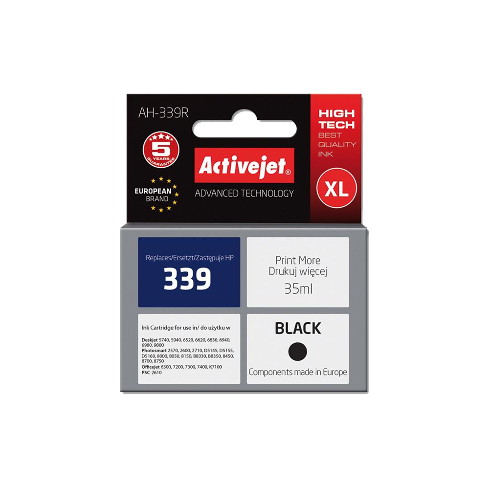 40.HP8767A ACTIVE JET INK ΣΥΜΒΑΤΟ ΜΕ HP AH-339R #339 BLACK 35ml (Α) #C8767EE - Image 1