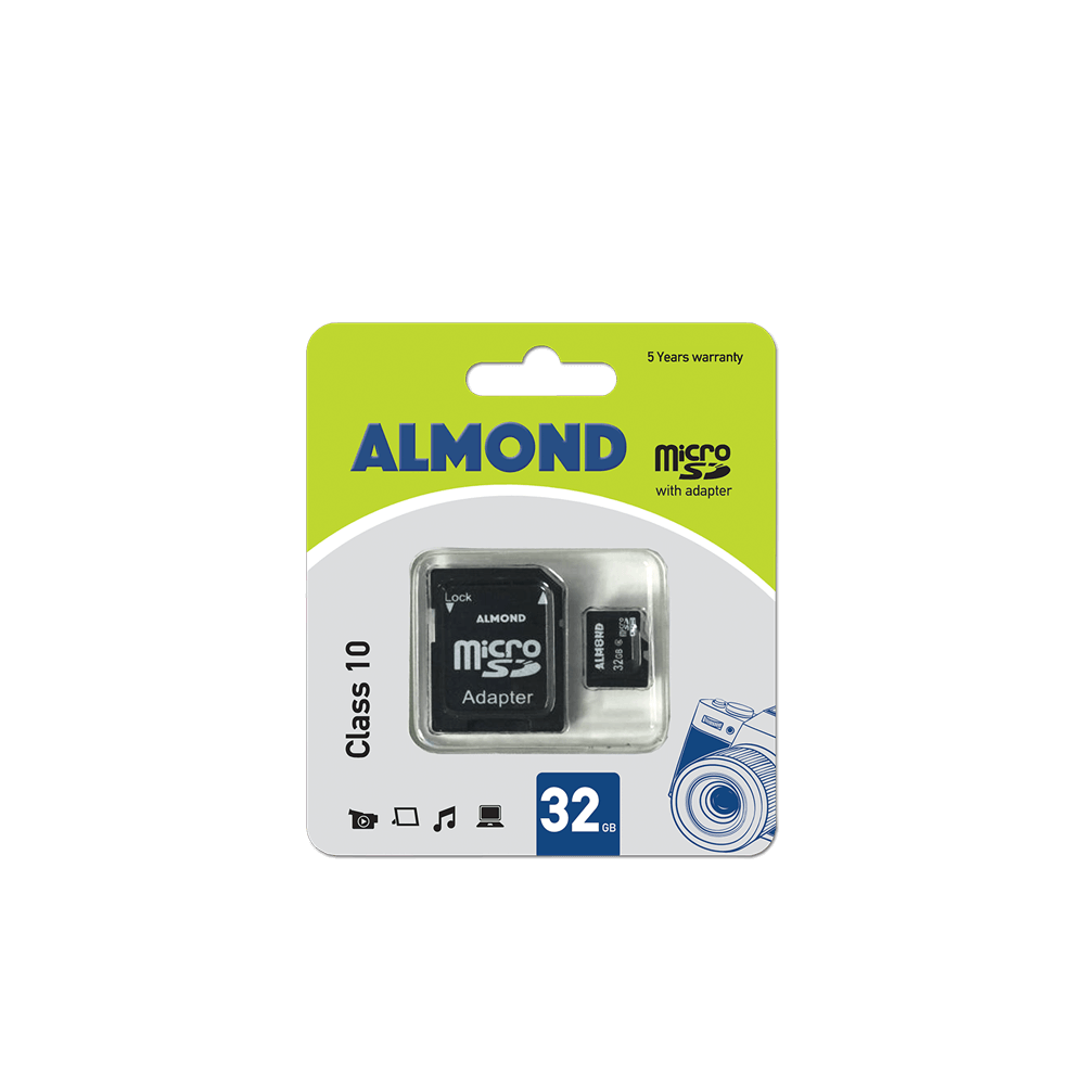 43.MSD32GB-AD-C10 ALMOND ΜΝΗΜΗ MICRO SDHC ΜΕ ΑΝΤΑΠΤΟΡΑ MSD 32GB CLASS10 - Image 1