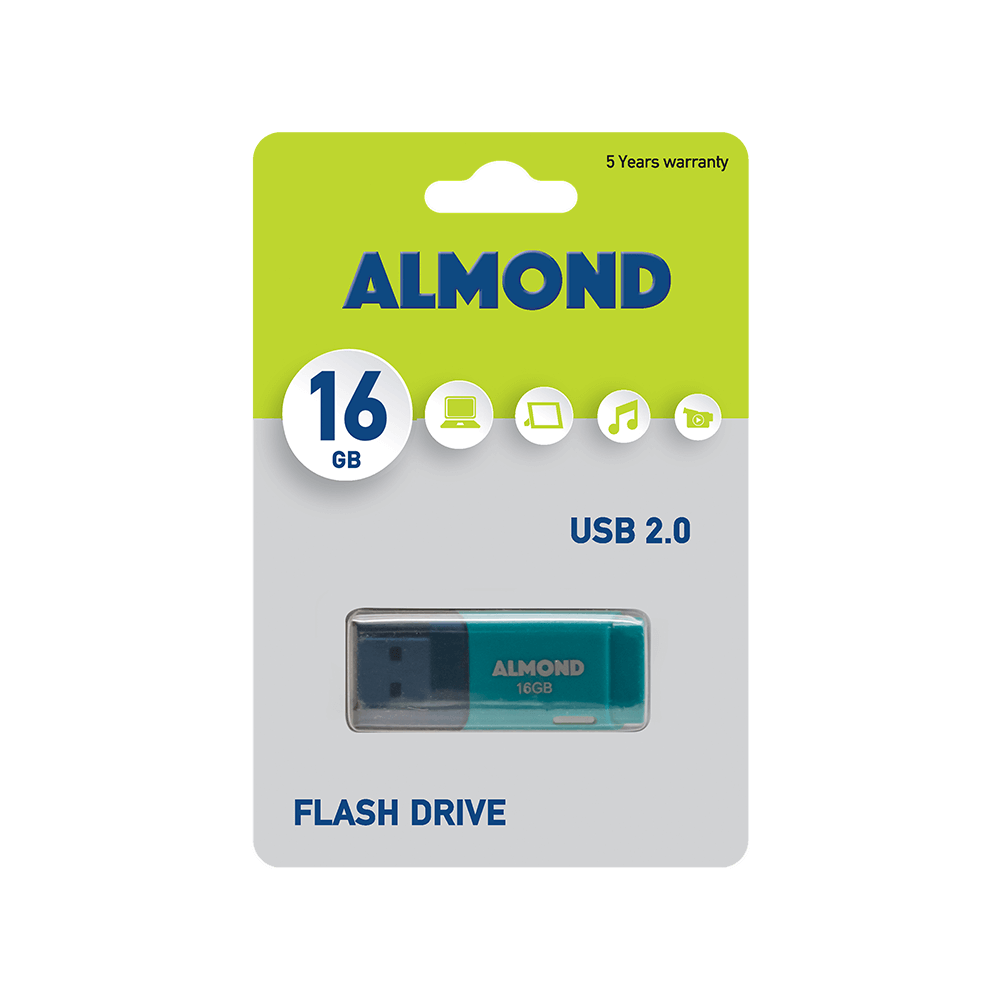 43.USB16ESL ALMOND FLASH DRIVE USB 16GB PRIME ΜΠΛΕ - Image 1