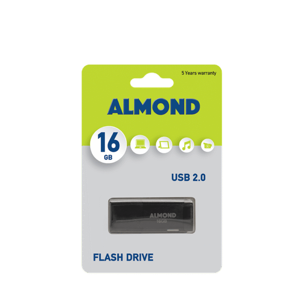 ALMOND FLASH DRIVE USB 16GB PRIME ΜΑΥΡΟ
