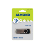 ALMOND FLASH DRIVE USB 16GB TWISTER ΜΑΥΡΟ