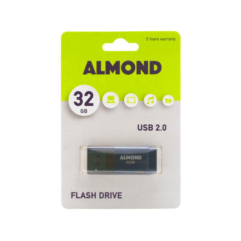 43.USB32ESL ALMOND FLASH DRIVE USB 32GB PRIME ΜΠΛΕ - Image 1