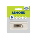 ALMOND FLASH DRIVE USB 32GB ΜΕΤΑΛΛΙΚΟ MINI