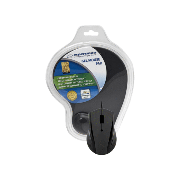 ESPERANZA ΠΟΝΤΙΚΙ ΕΝΣΥΡΜΑΤΟ & MOUSE PAD GEL ΜΑΥΡΟ