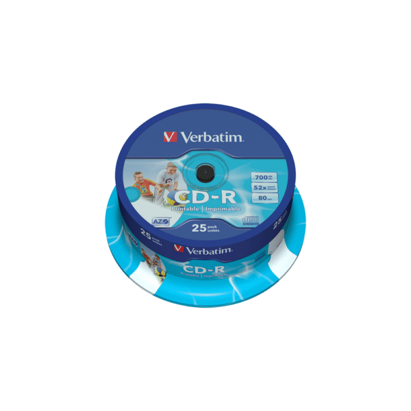 VERBATIM CD-R PRINTABLE 700MB 52X CAKEBOX 25 ΤΕΜΑΧΙΑ
