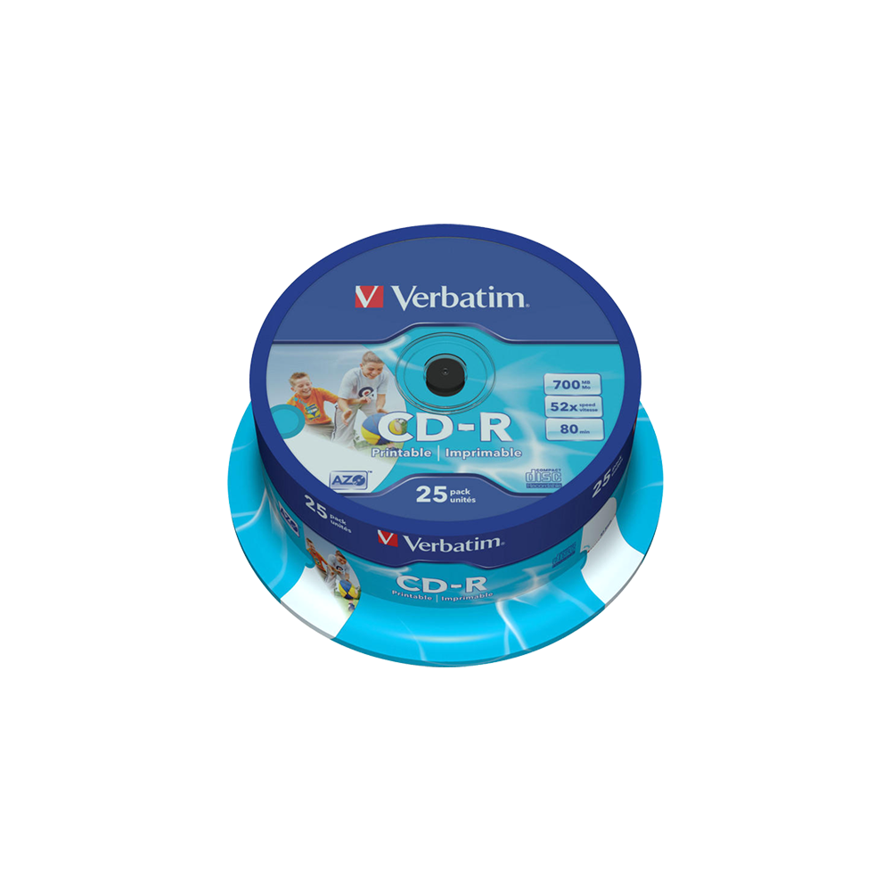 47.01.43439 VERBATIM CD-R PRINTABLE 700MB 52X CAKEBOX 25 ΤΕΜΑΧΙΑ - Image 1