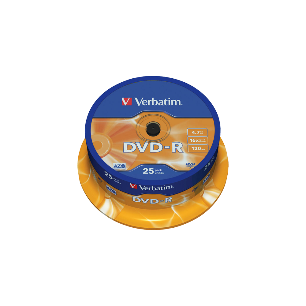 47.01.43522 VERBATIM DVD-R 4.7GB 16X CAKEBOX 25 ΤΕΜΑΧΙΑ - Image 1