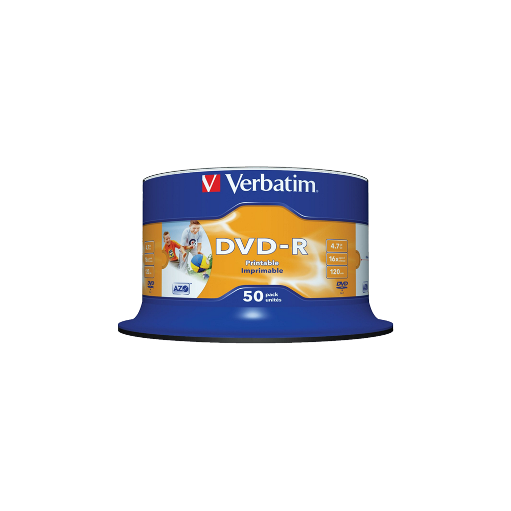 47.01.43533 VERBATIM DVD-R PRINTABLE 4.7GB 16X CB 50 ΤΕΜΑΧΙΑ - Image 1