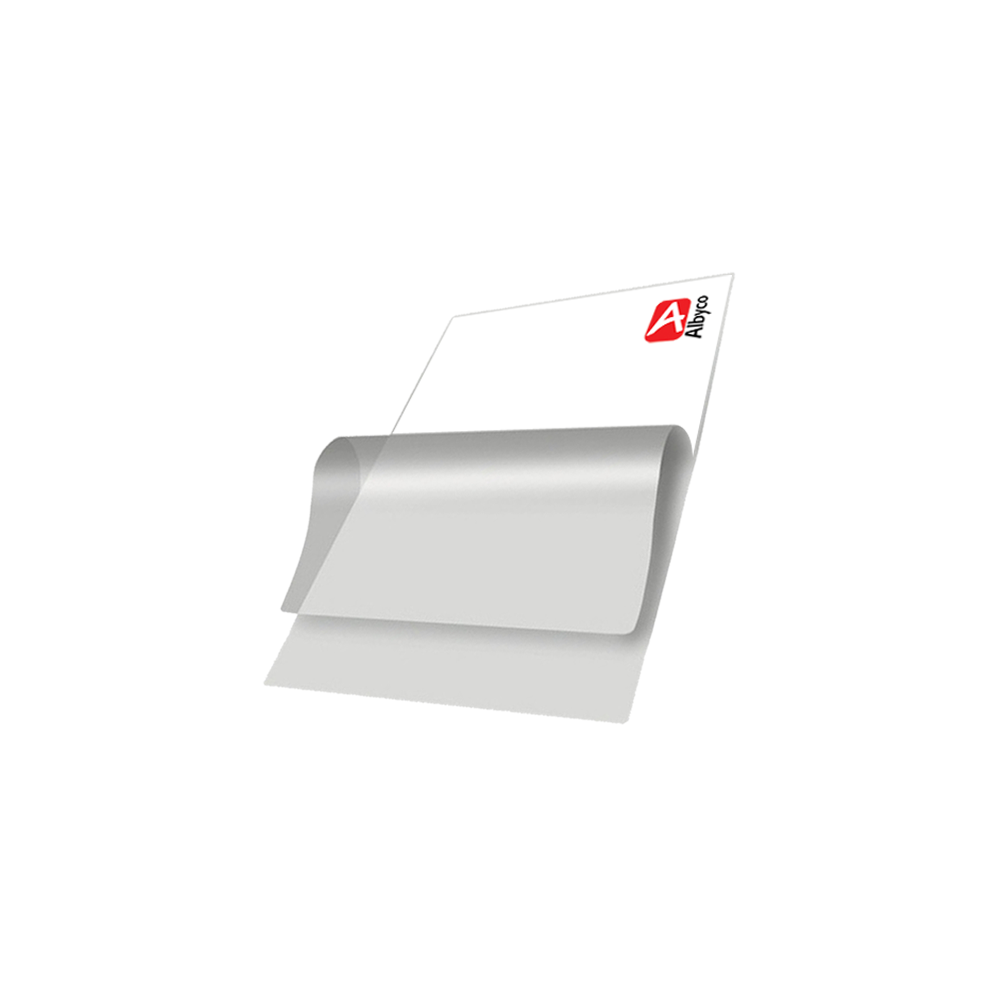 480.30.002.125 ALBYCO ΔΙΦΥΛΛΑ ΠΛΑΣΤΙΚΟΠΟΙΗΣΗΣ 60x90mm 125micron ΔΙΑΦΑΝΟ 100Τ. - Image 1