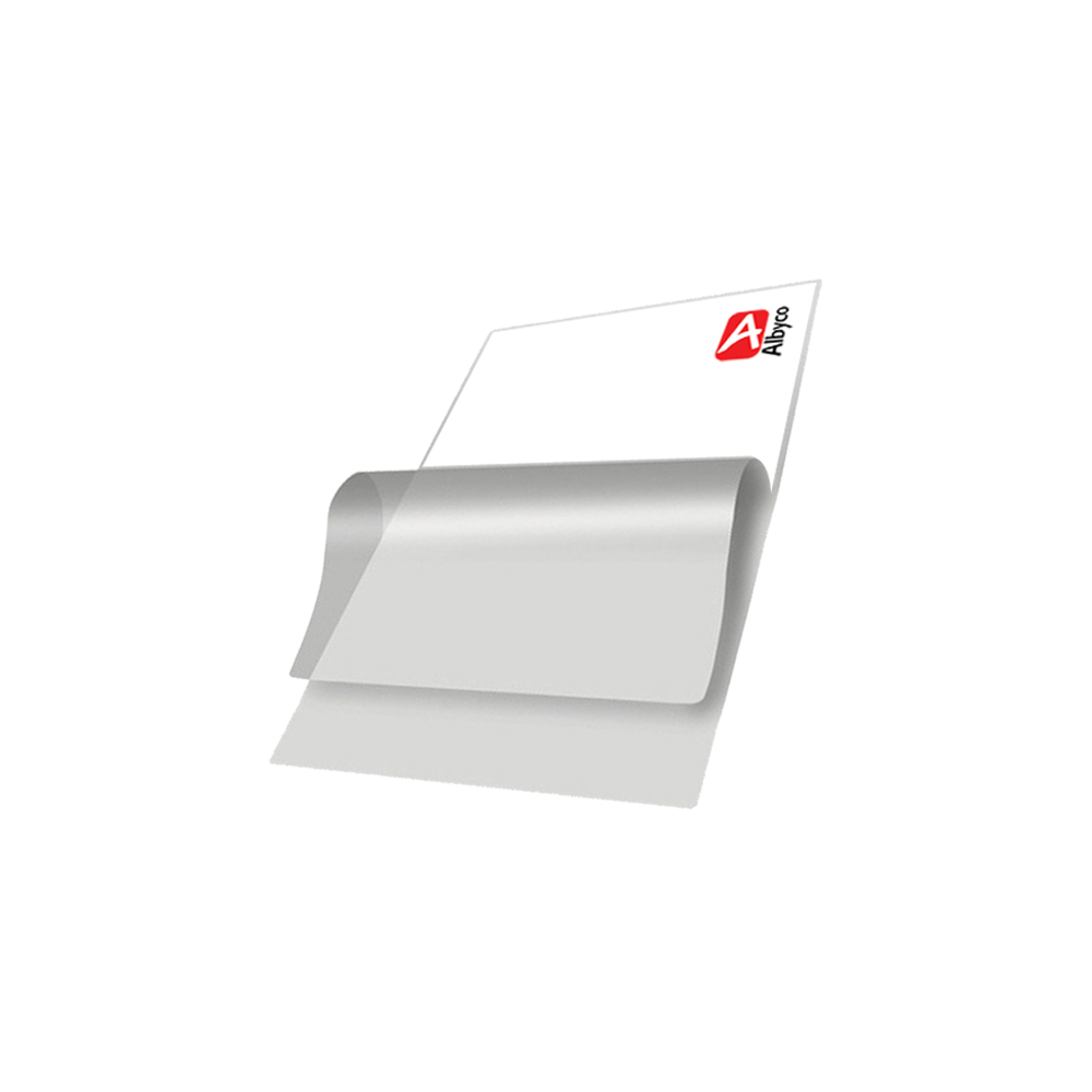 480.30.003.80 ALBYCO ΔΙΦΥΛΛΑ ΠΛΑΣΤΙΚΟΠΟΙΗΣΗΣ 65x95mm 80micron ΔΙΑΦΑΝΟ 100Τ. - Image 1