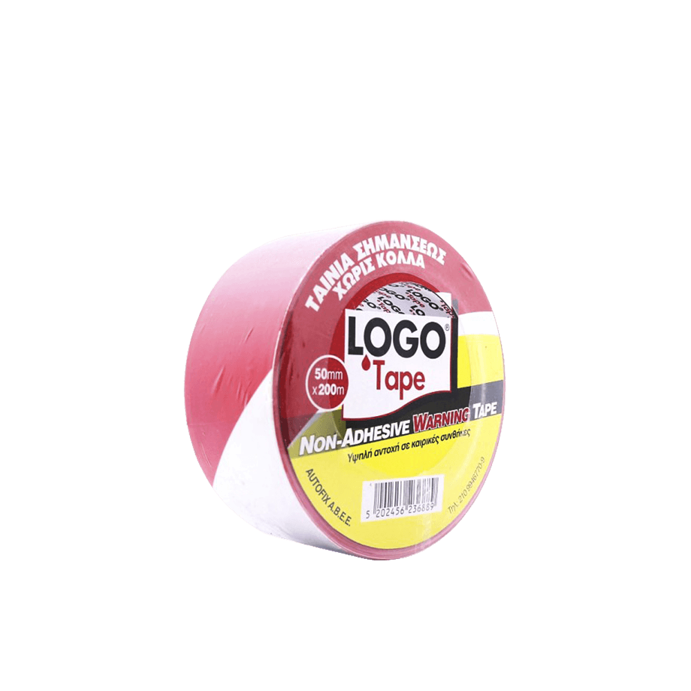 529.01.23688 LOGO ΤΑΙΝΙΑ ΣΗΜΑΝΣΗΣ 5cm x 200m ΚΟΚΚΙΝΗ/ΛΕΥΚΗ 1 ΤΕΜΑΧΙΟ - Image 1