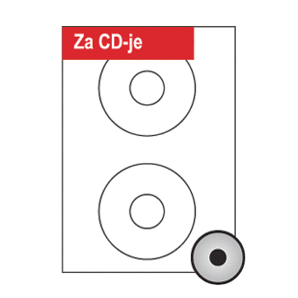 SOREX ΕΤΙΚΕΤΕΣ ΑΥΤΟΚΟΛΛΗΤΕΣ ΓΙΑ ΕΚΤΥΠΩΤΗ A4 CD 2/ΦΥΛΛΟ 117mm  100 ΦΥΛΛΑ