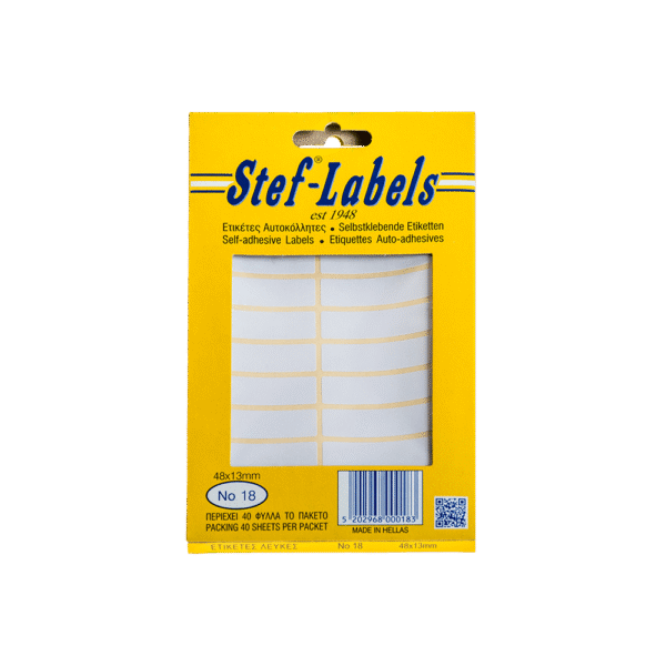 STEF ΕΤΙΚΕΤΕΣ ΑΥΤΟΚΟΛΛΗΤΕΣ 48x13mm 20/ΦΥΛΛΟ ΛΕΥΚΕΣ 40 ΦΥΛΛΑ