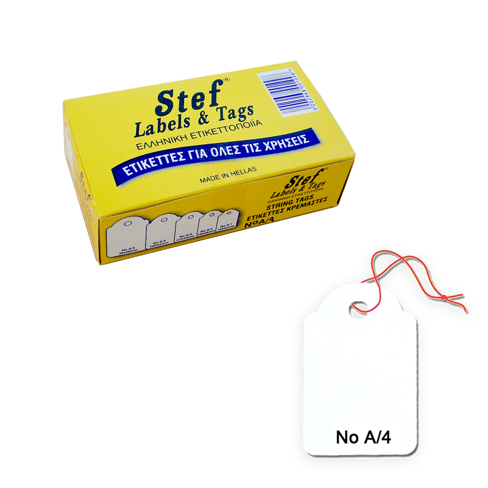 56103-4 STEF ΕΤΙΚΕΤΕΣ ΚΡΕΜΑΣΤΕΣ 28x43mm Νο4 1000 Τ. - Image 1