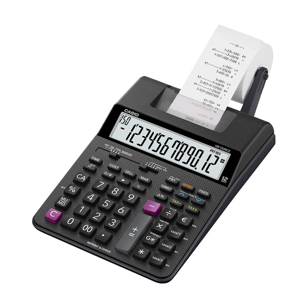 6-HR-150RCE CASIO ΑΡΙΘΜΟΜΗΧΑΝΗ ΧΑΡΤΟΤΑΙΝΙΑ 12 ΨΗΦΙΩΝ 29.5x16.5cm HR-150RCE - Image 1
