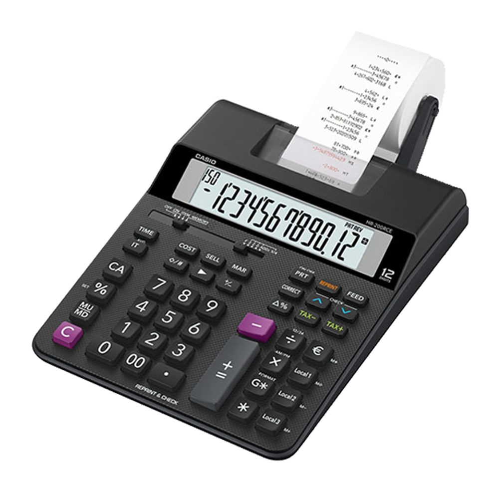 6-HR-200RCE CASIO ΑΡΙΘΜΟΜΗΧΑΝΗ ΤΑΙΝΙΑΣ ΑΠΟΦΟΡΟΛΟΓΗΣΗΣ 12 ΨΗΦΙΩΝ 25.90x19.5cm HR-200RCE - Image 1